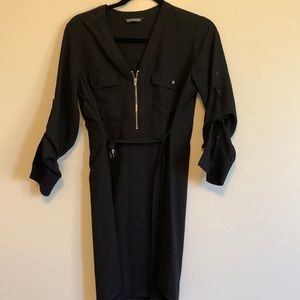 Express Belted Black Shirt Dress